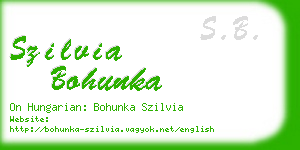 szilvia bohunka business card
